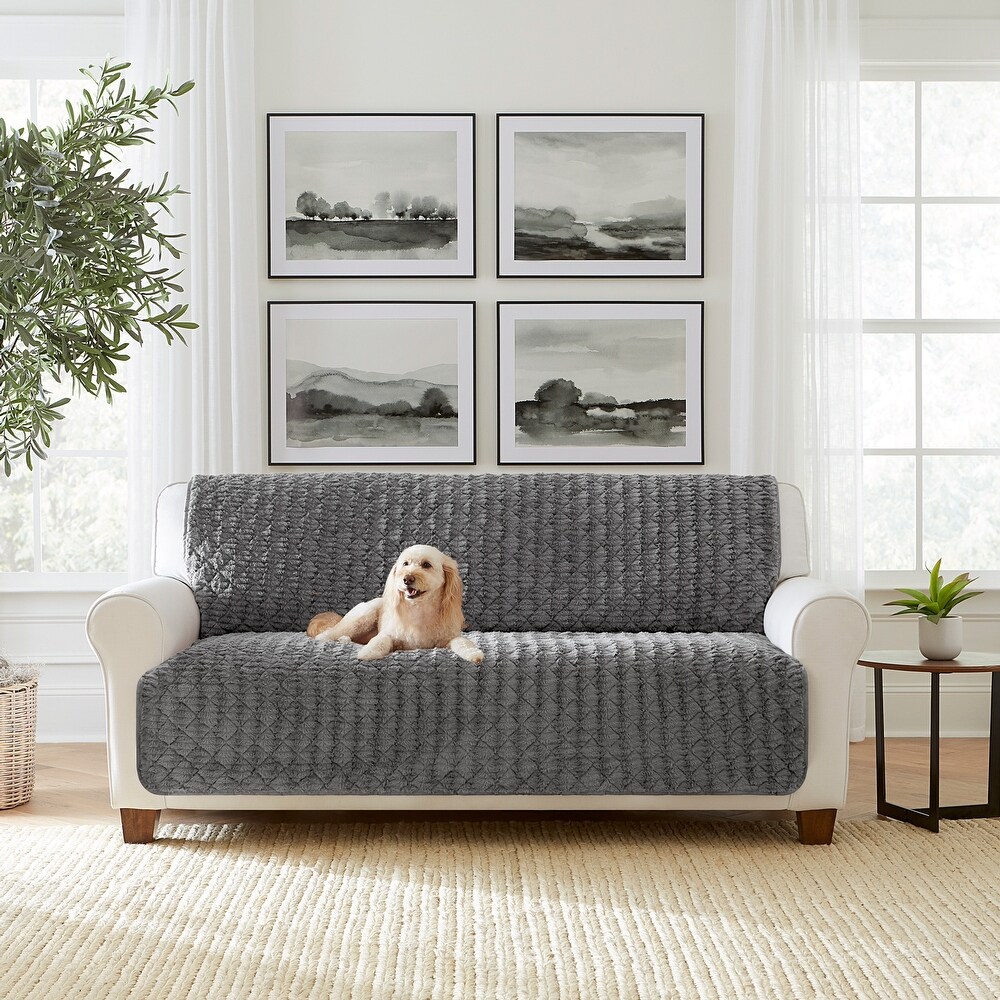 SureFit Alex Quilted Fur Furniture Protector   68x75