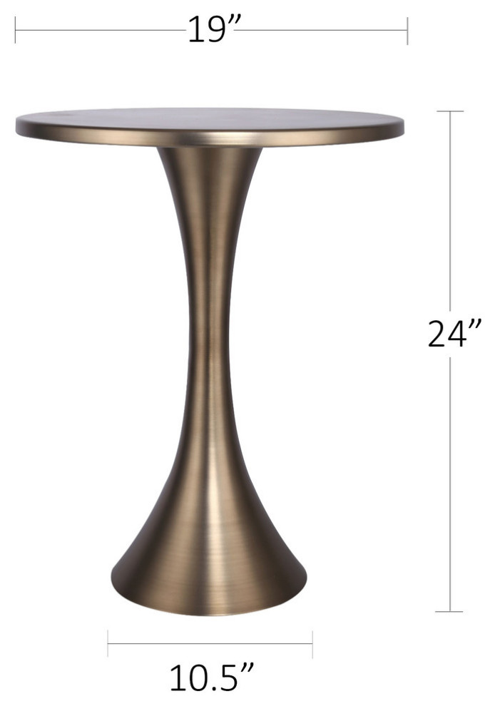 24 quotH Round Metal Matte Golden Bronze Accent Table   Contemporary   Side Tables And End Tables   by Grandview Gallery  Houzz