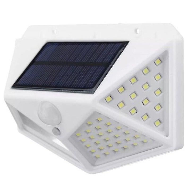 100 Led Solar Powered 1000Lm Pir Motion Sensor Wall Light Outdoor Garden Lamp 3 Modes White