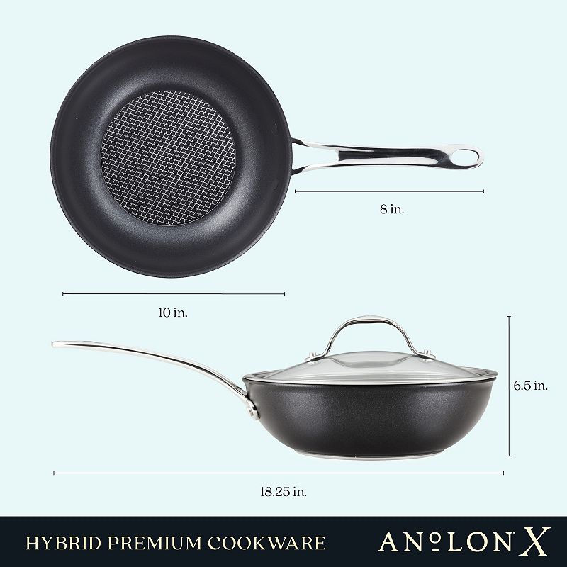 Anolon X Hybrid Nonstick Induction Stir Fry Wok With Lid