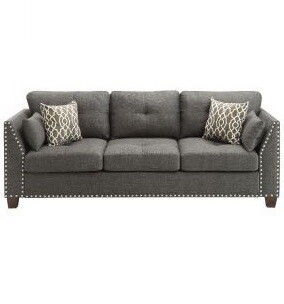 Acme 52405 Laurissa Sofa w/4 Pillows  Light Charco...