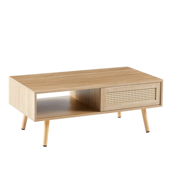 41.34 Rattan Coffee Table  Sliding Door for Stora...