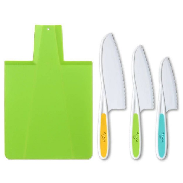 Tovla Jr Kitchen Knife And Foldable Cutting Board Set Green