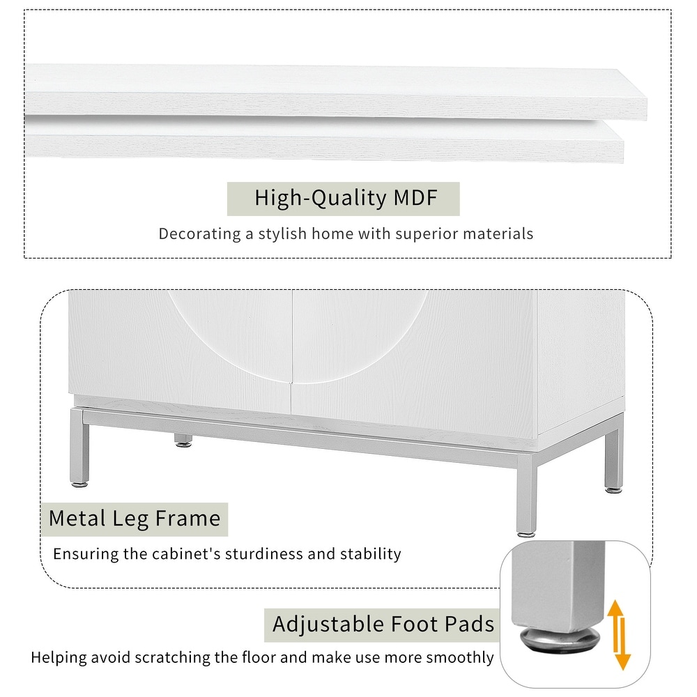 Modern Storage Cabinet  Free Standing Buffet Cabinet  Wood Accent Cabinet for Living Room  Entryway  Dining Room