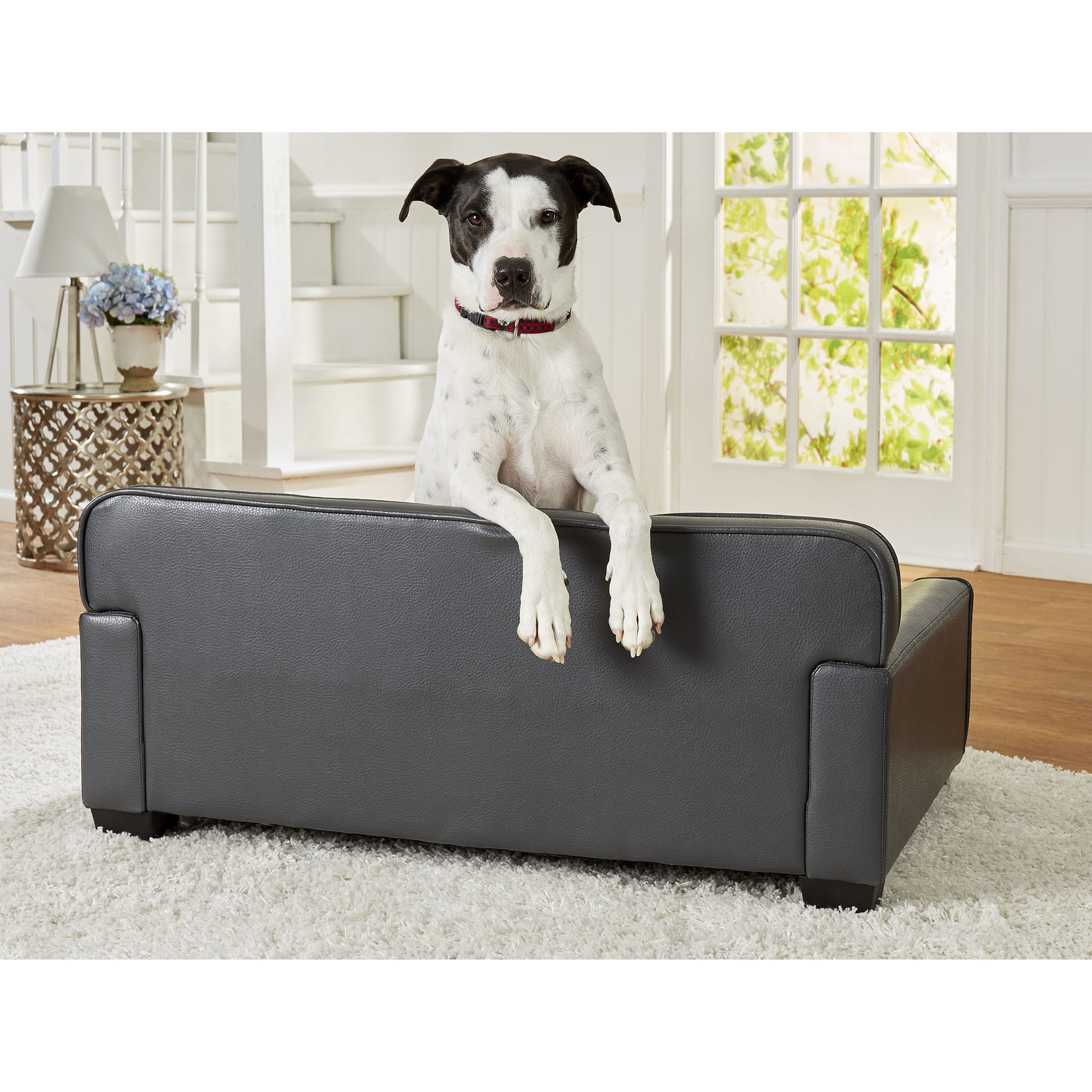 Enchanted Home Pet Library Pet Grey Sofa for Dog， 40.5