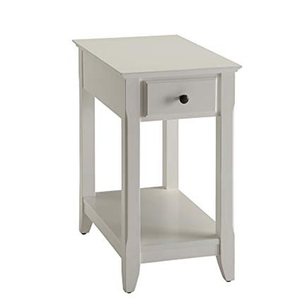 Affiable Side Table， White - 23 H x 22 W x 13 L Inches