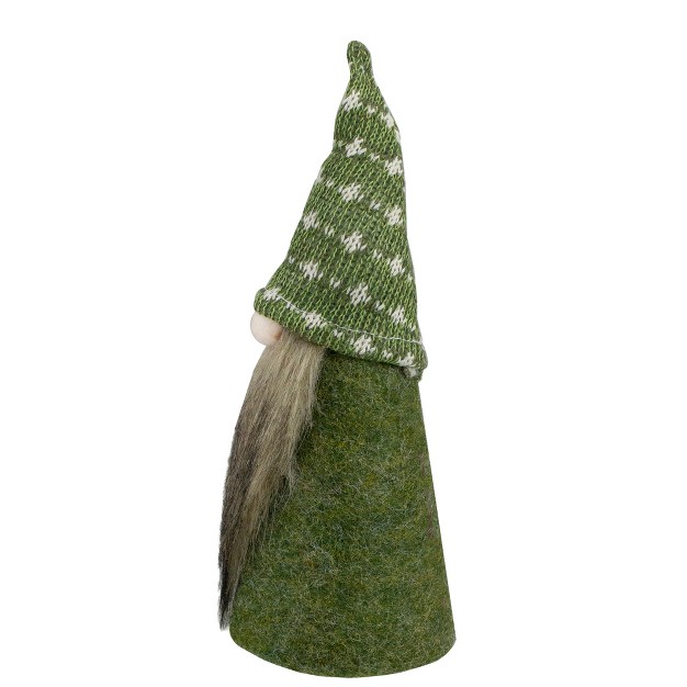 Green And White Cone Gnome Christmas Tabletop Decor