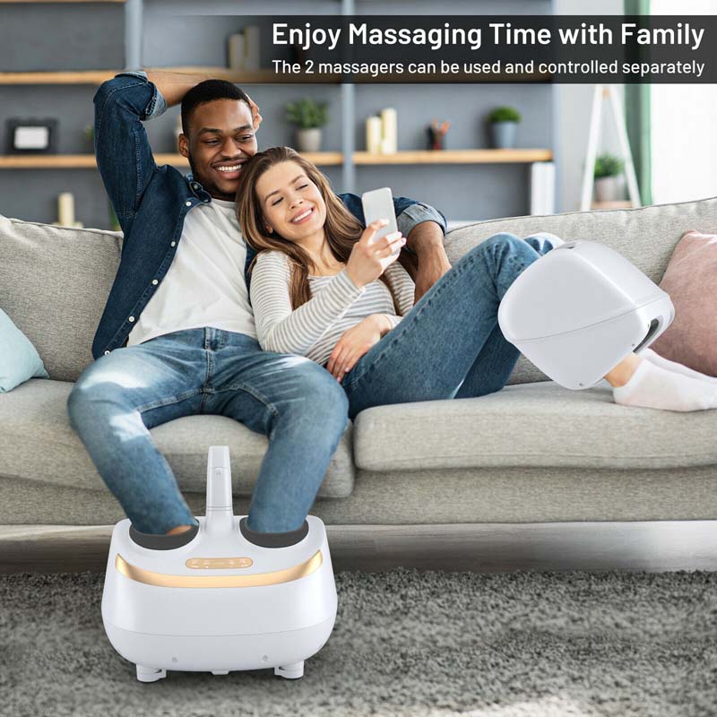 2-in-1 Foot and Leg Massager with Heat, Shiatsu Foot Massager for Circulation, Tired Muscles, Foot Pain Relief, Plantar Fasciitis