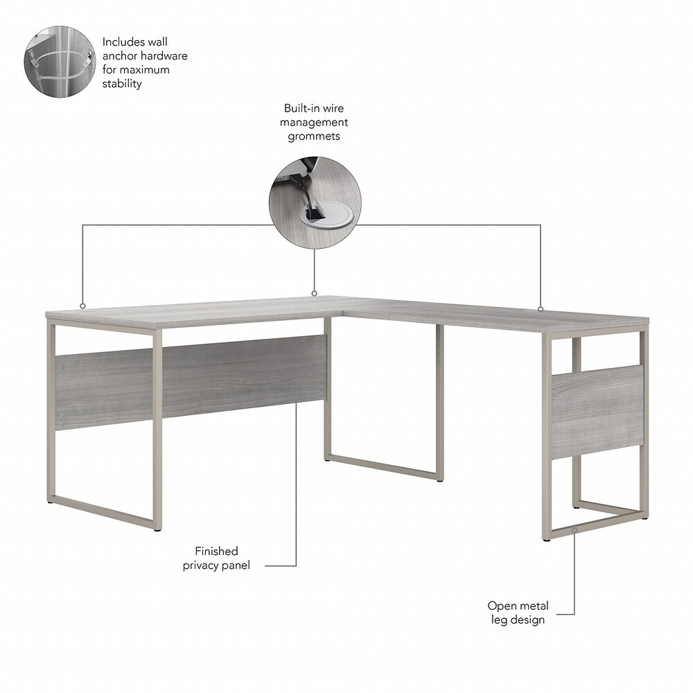 Hybrid 60W L Shaped Table Desk with Drawers by Bush Business Furniture