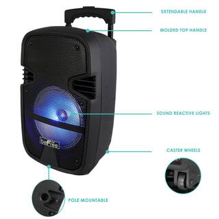 BEFREE SOUND 8 in. 400-Watt Bluetooth Portable Party PA Speaker System with Illuminating Lights 985116042M