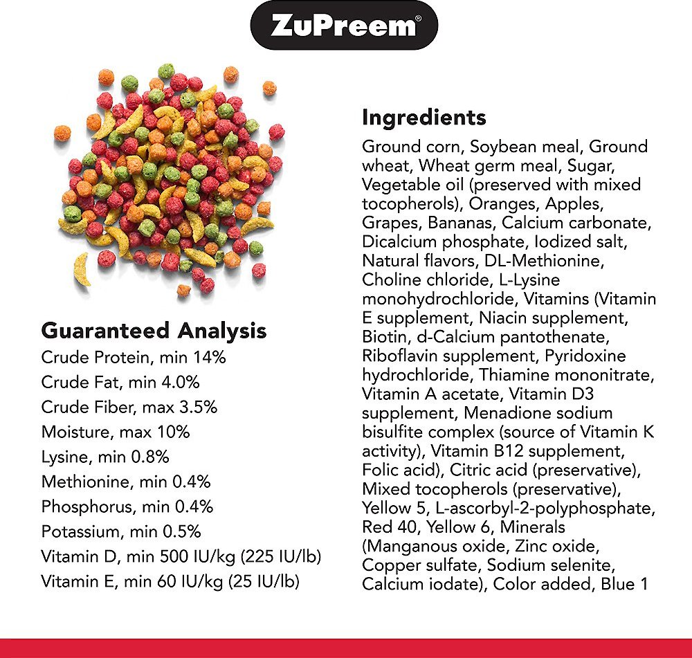 ZuPreem AvianBreeder FruitBlend with Natural Fruit Flavors Bird Food