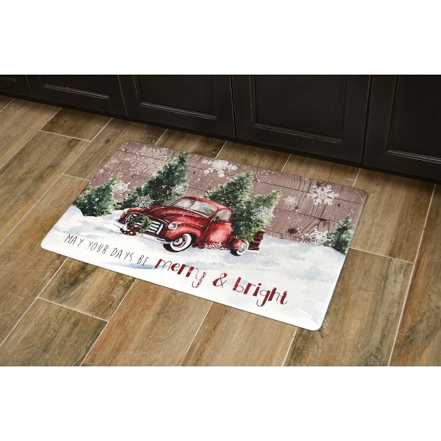 Holiday Themed Christmas Xmas Cushioned Anti fatigue Kitchen Mat may Your Days Be Merry