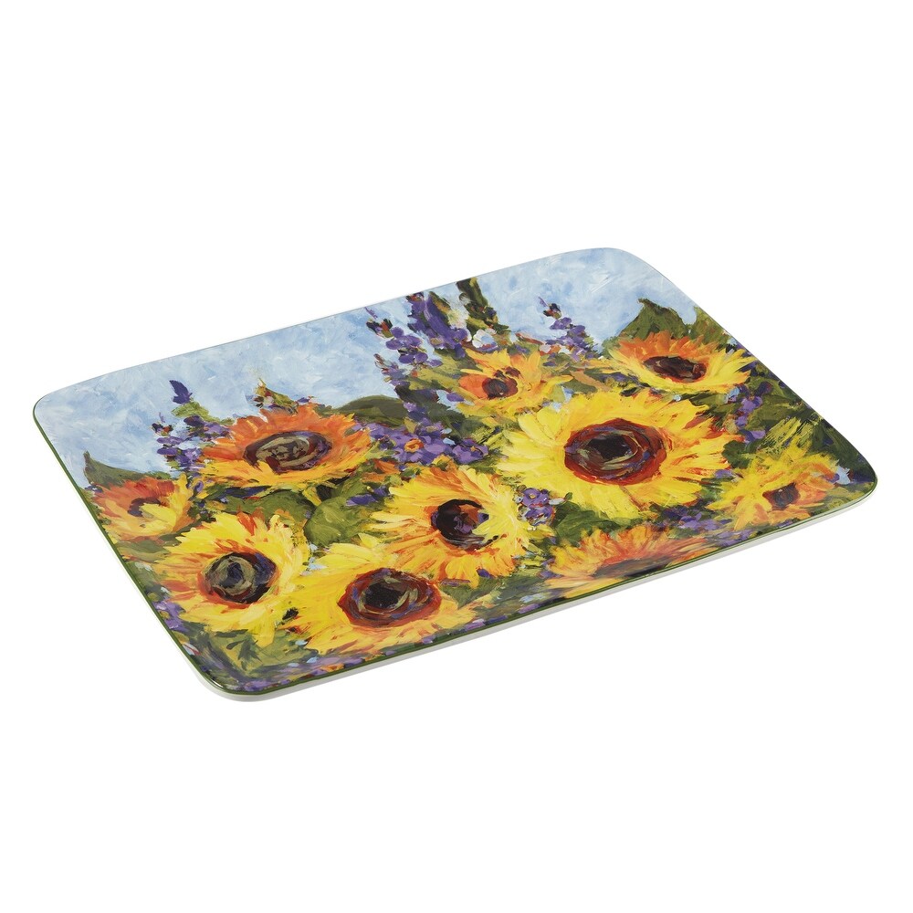 Certified International Sunflower Bouquet Oval Platter 16\