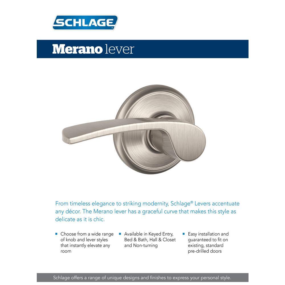 Schlage Merano Matte Black Keyed Entry Door Handle with Greenwich Trim F51A G MER 622 GRW