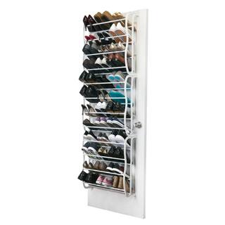 Simplify 71 in. H 36-Pair White Polypropylene Hanging Shoe Organizer 23197