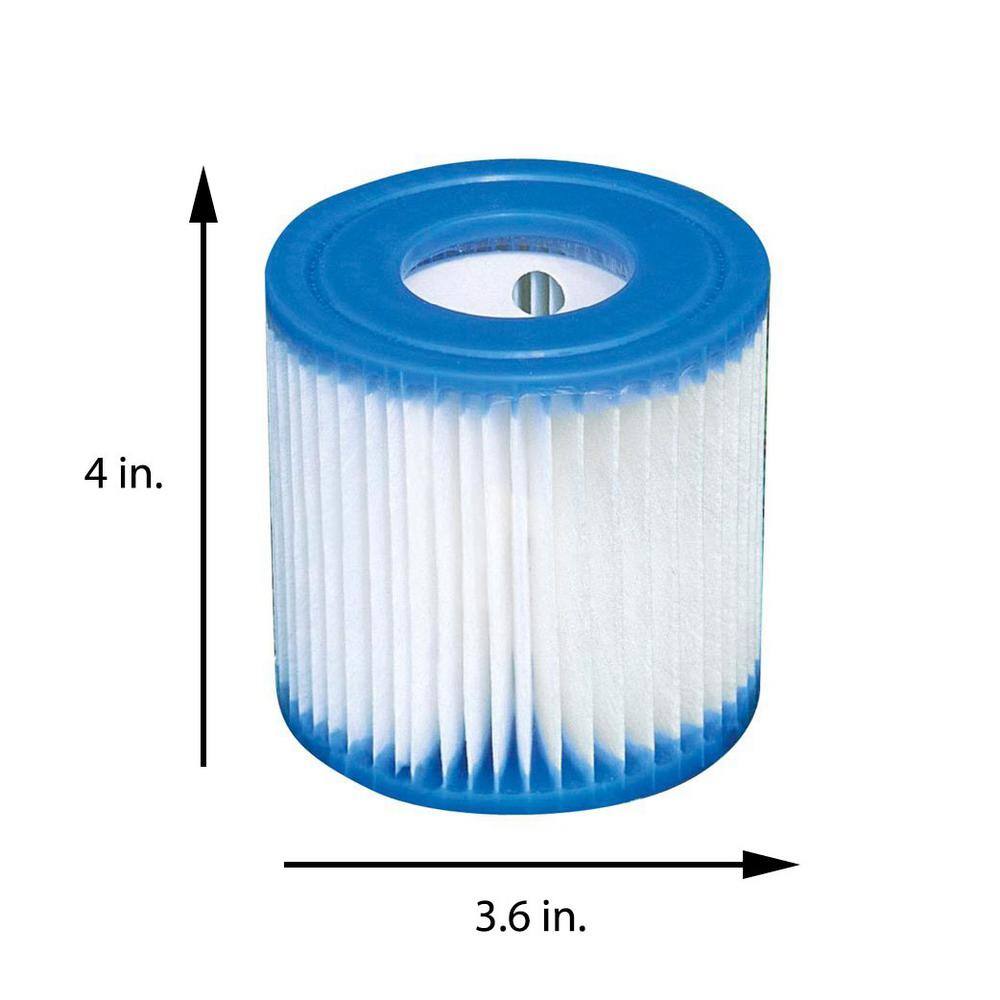 Intex Type H Easy Set Filter Cartridge Replacement for Swimming Pools (10-Pack) 10 x 29007E
