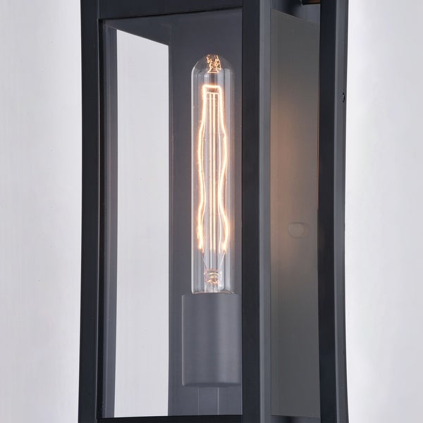 Sheridan Matte Black Contemporary Indoor Outdoor Wall Lantern Light Fixture with Clear Glass Shopping - The Best Deals on Outdoor Wall Lanterns | 41750993