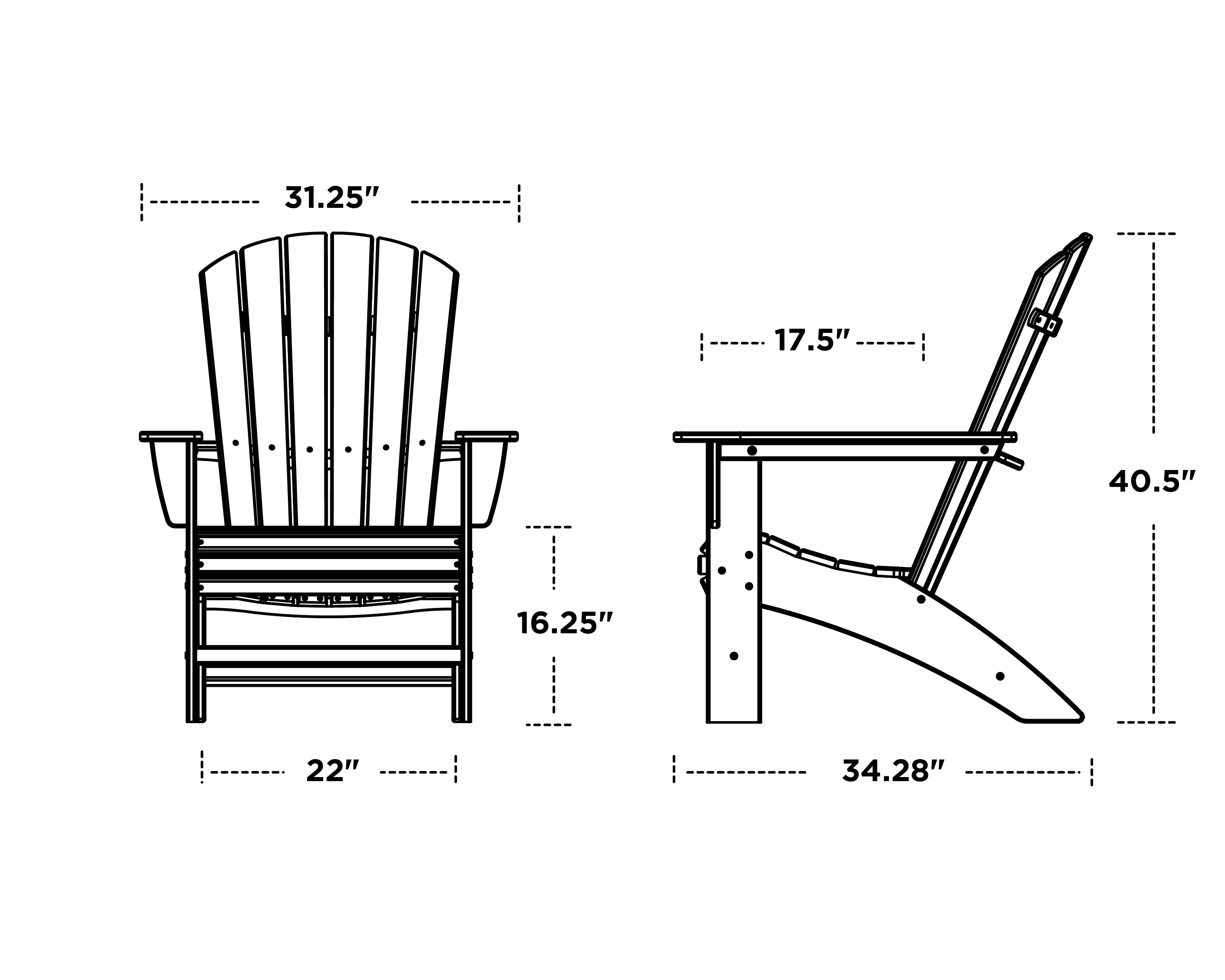 Polywood Nautical Curveback Adirondack Chair AD610