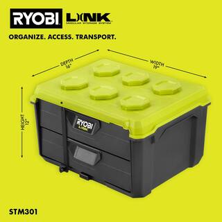 RYOBI LINK 2-Drawer Modular Tool Box with LINK Drawer Tool Box Customizable Foam Insert STM301-STM311