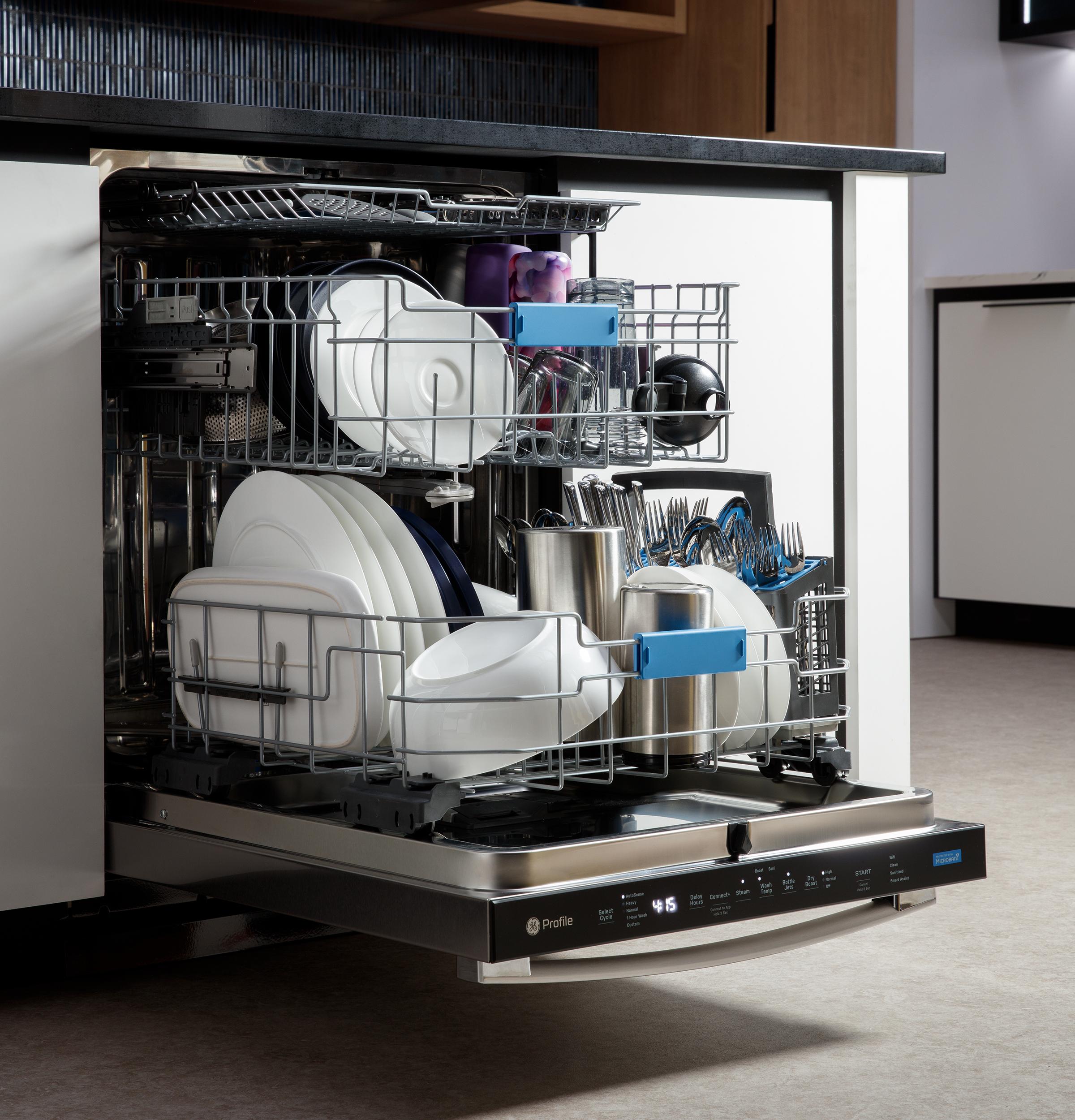 Ge Appliances PDT715SYVFS Ge Profile™ Fingerprint Resistant Top Control With Stainless Steel Interior Dishwasher With Microban™ Antimicrobial Protection With Sanitize Cycle