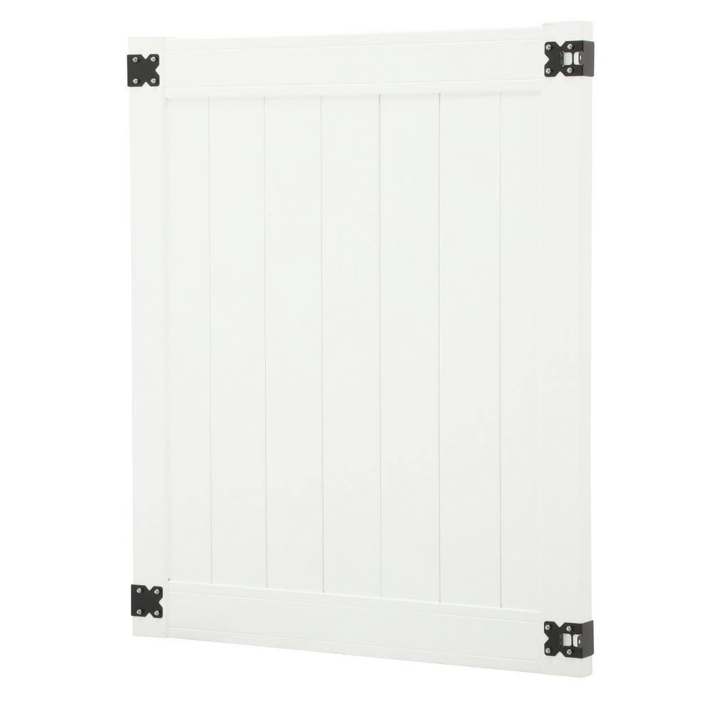 Veranda Pro Series 4 ft. W x 5 ft. H White Vinyl Woodbridge Privacy Fence Gate 144710