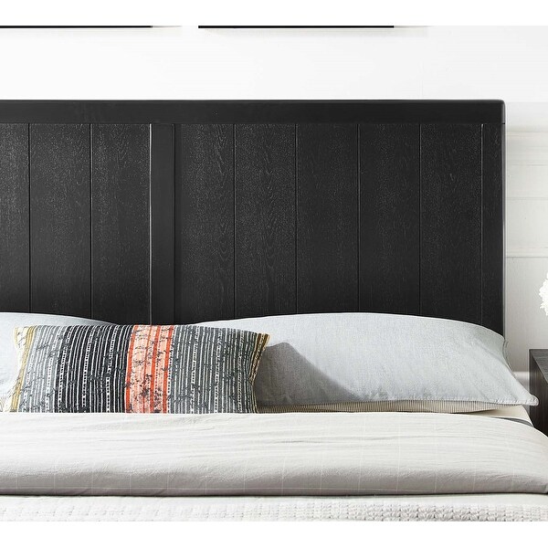 Widman Country Style King Size Black Wooden Headboard - - 32157943