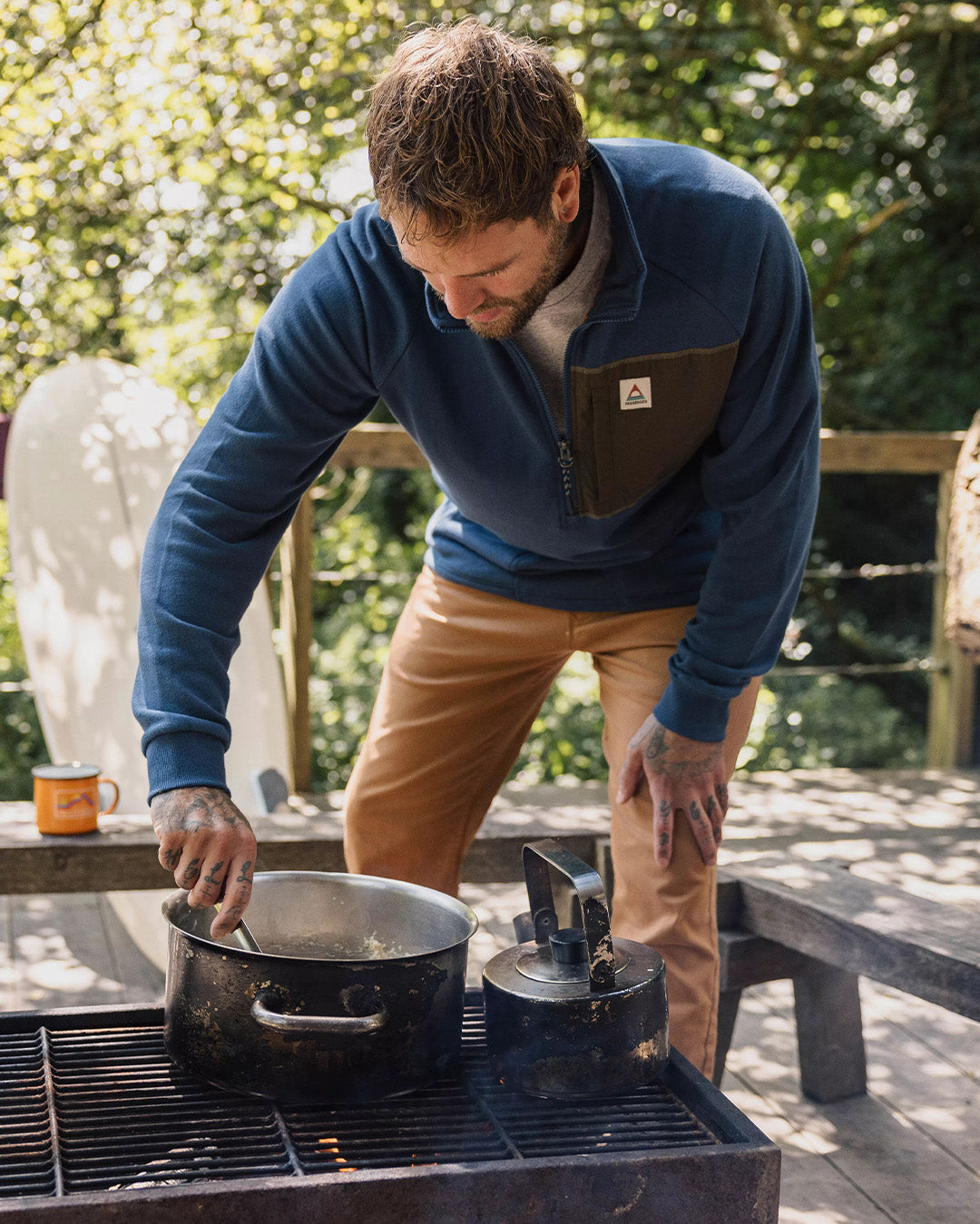 Offgrid 1/4 Zip Recycled Cotton Sweatshirt - Dark Denim