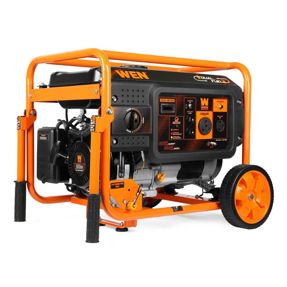 WEN 4375Watt Dual Fuel Portable Generator with Wheel Kit and CO Shutdown Sensor