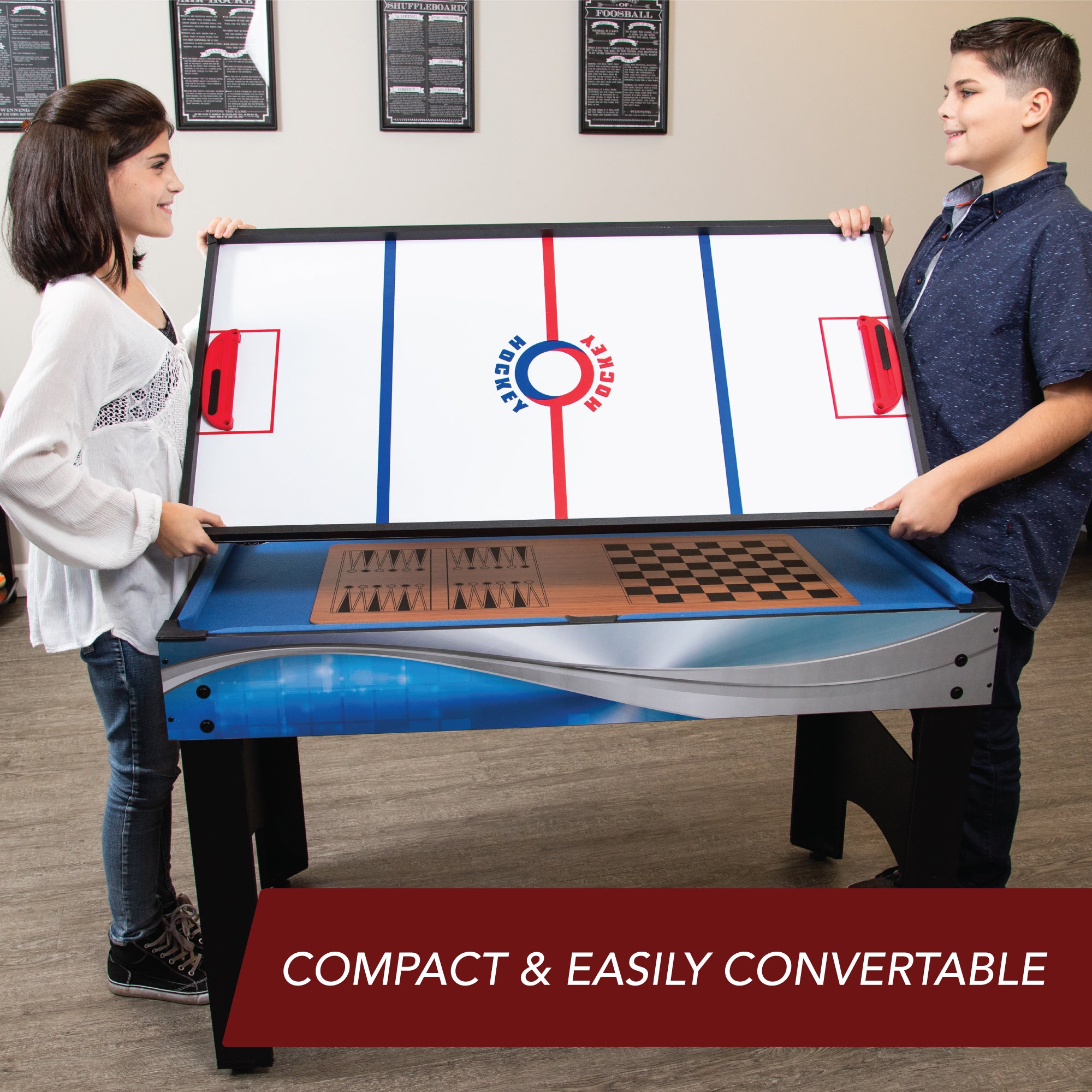 Hathaway Matrix 7-in-1 Multi-Game Table with Foosball, Pool, Tennis, 54-in