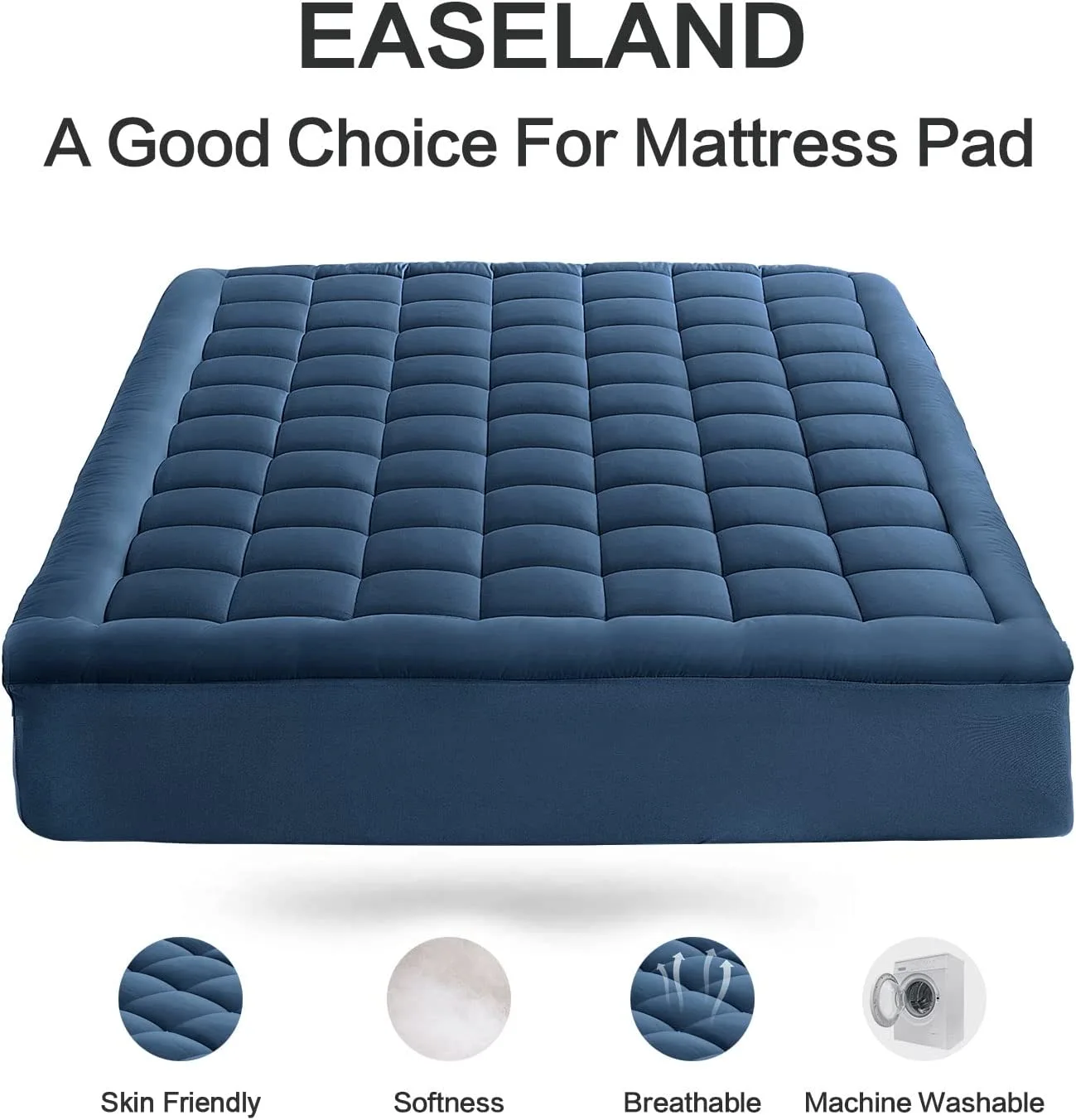 Queen Size Mattress Pad Pillow Top Mattress Cover Quilted