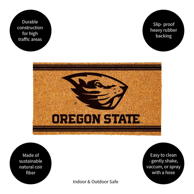 Evergreen Oregon State University Logo Turf Mat Brown 28 X 16 Inches Indoor Outdoor Doormat