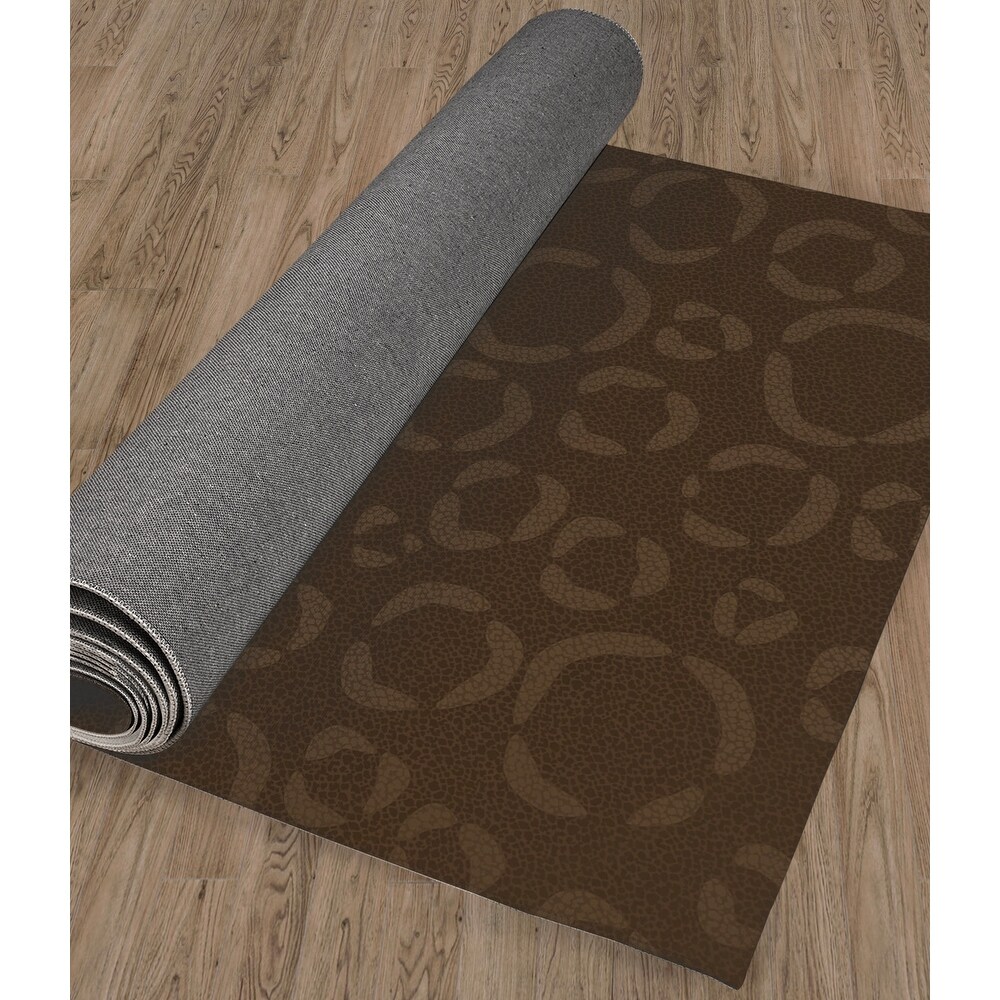 CHEETAH DOTS BROWN Kitchen Mat By Kavka Designs