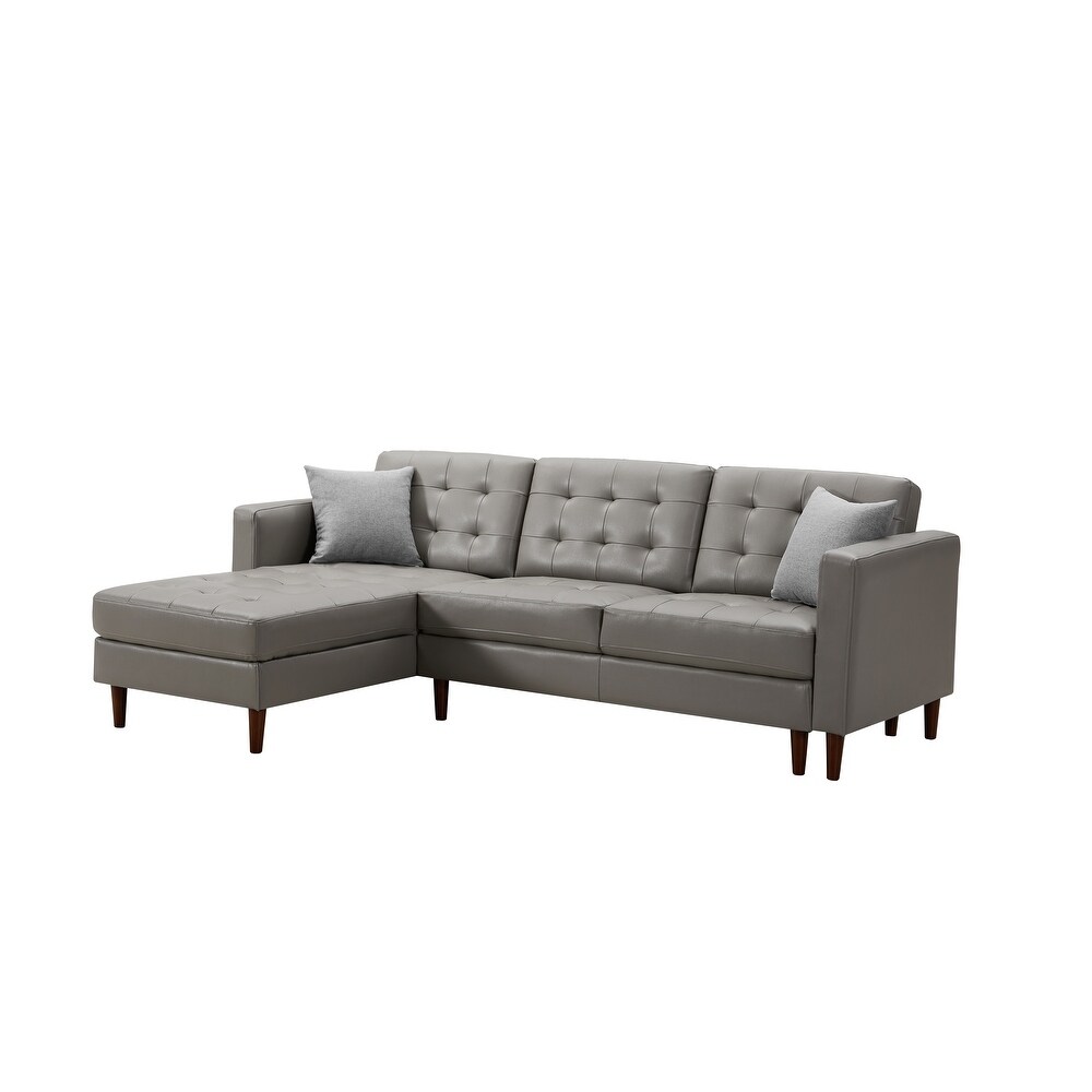 Dark Grey PU Leather U Shaped Sofa  with A Love Sofa and Two Lounge Chairs  Supporting DIY Combinations  Living Room Sofa Bed