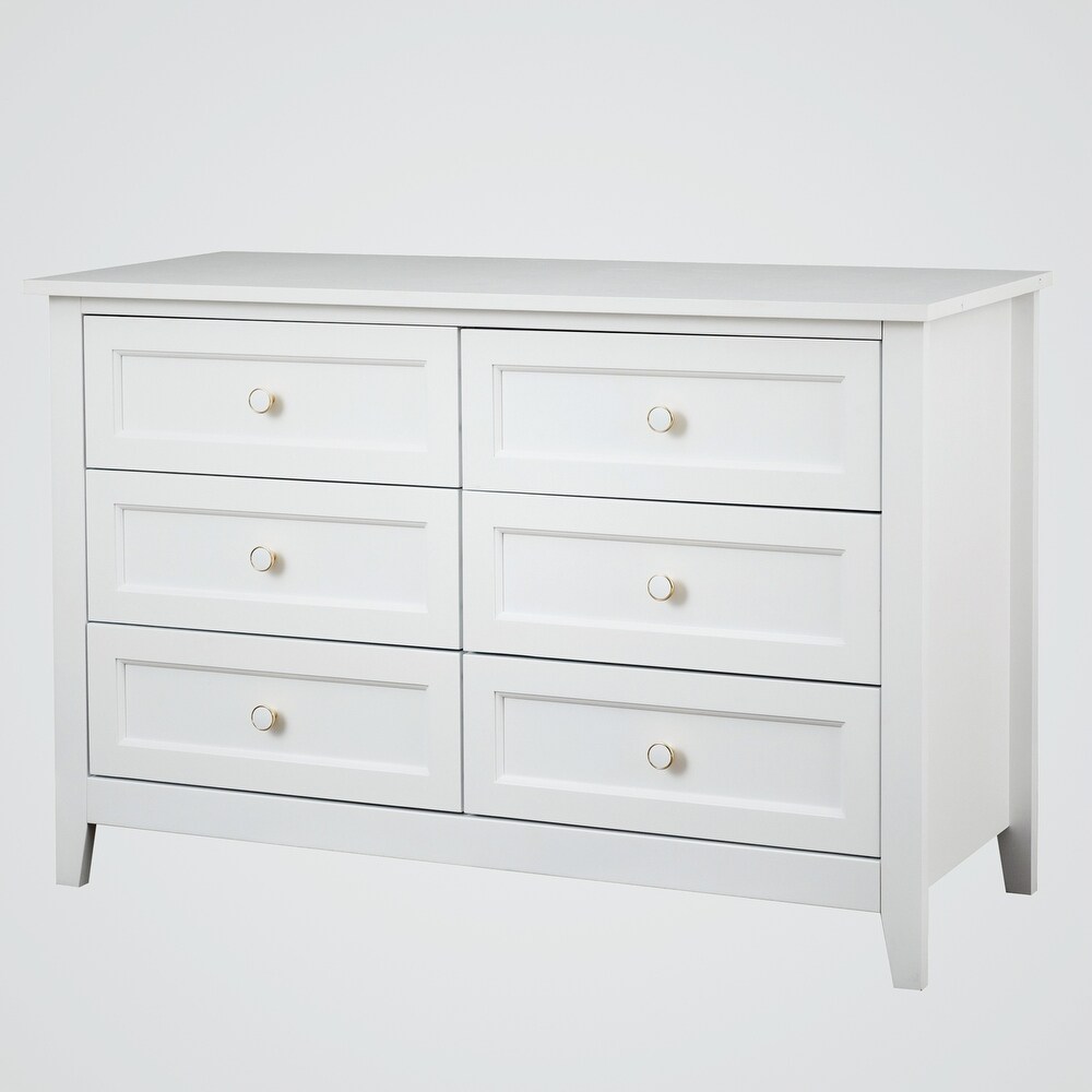 Solid Wood spray painted 6 drawer dresser