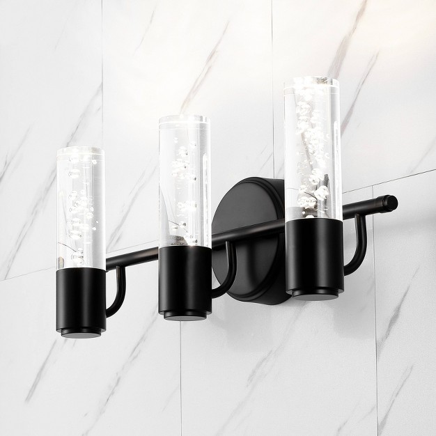 Led 3 light Lynn Minimalist Bubble Acrylic iron Wall Sconce Black Jonathan Y