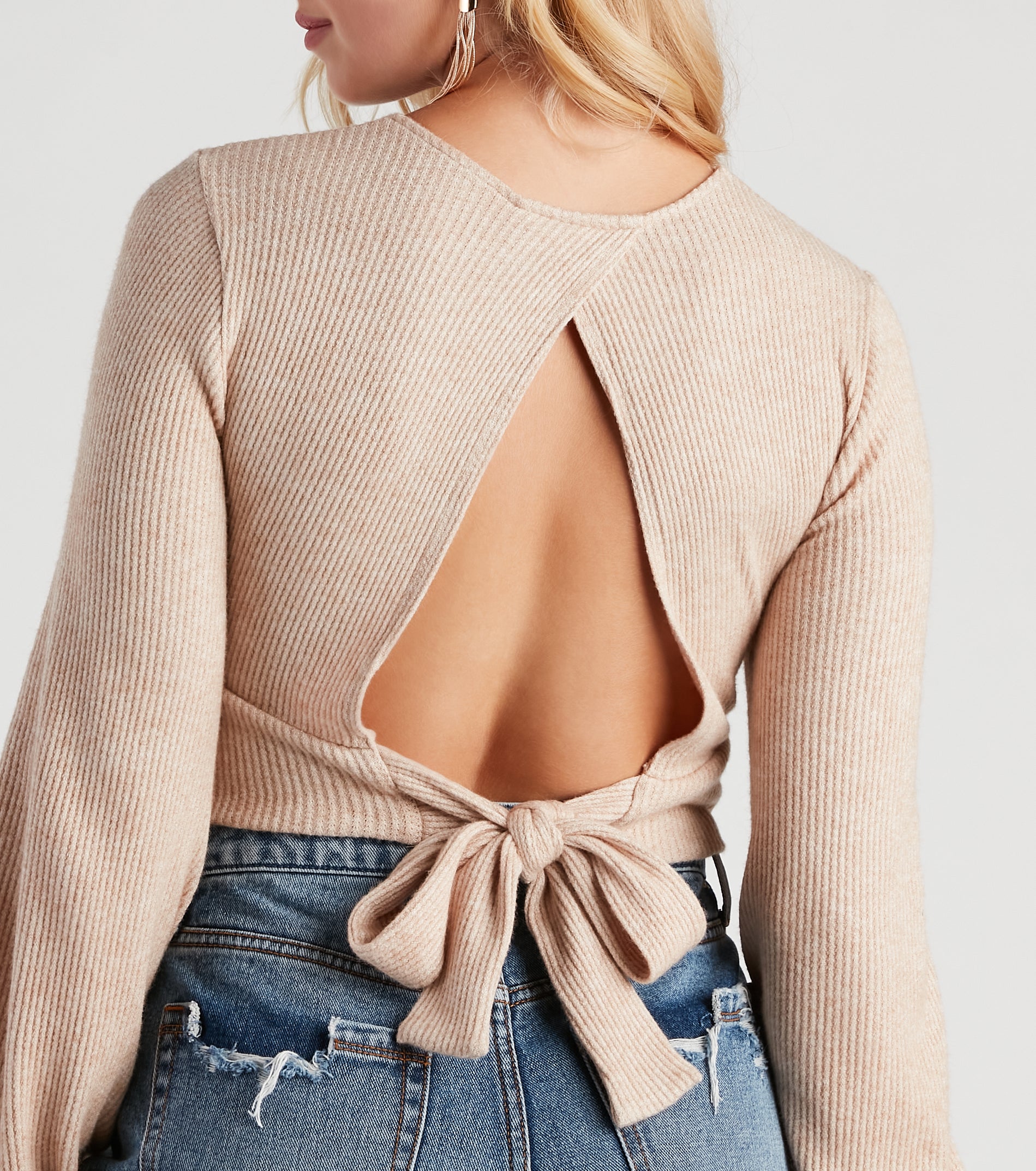 Darling In Waffle Knit Crop Top