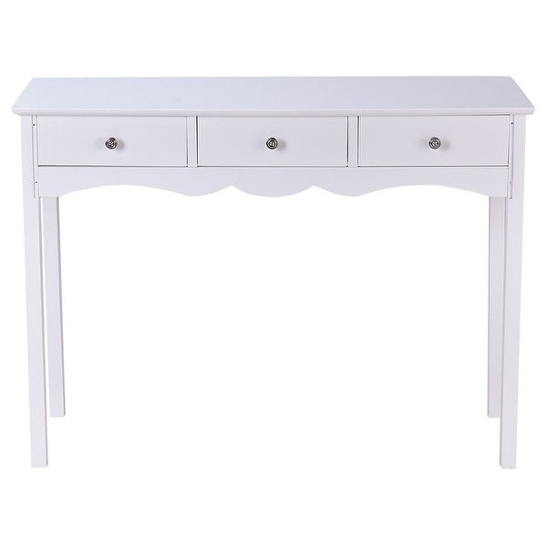 Hall table Side Table with 3 Drawers-White - 39.4