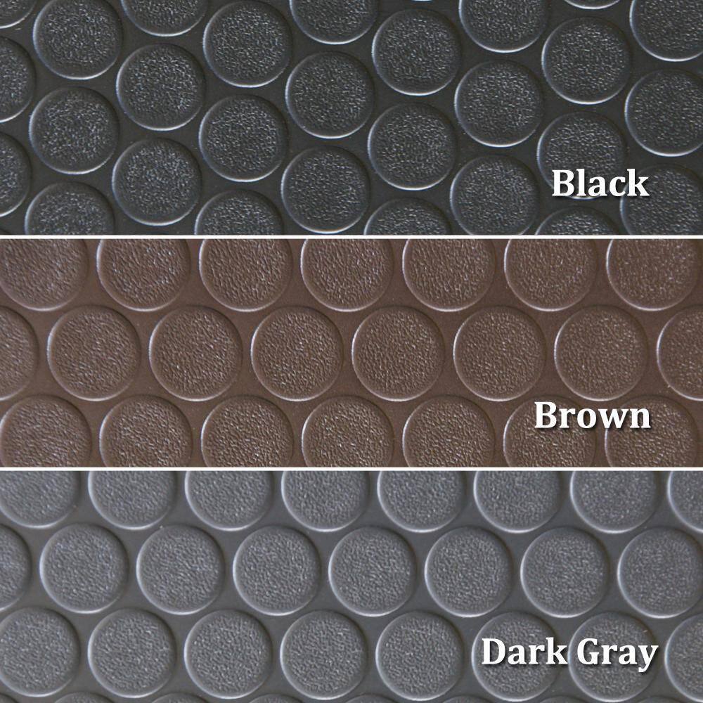 Rubber-Cal Coin Grip 4 ft. x 5 ft. Dark Grey Commercial Grade PVC Flooring 03-165-2MM-DG05