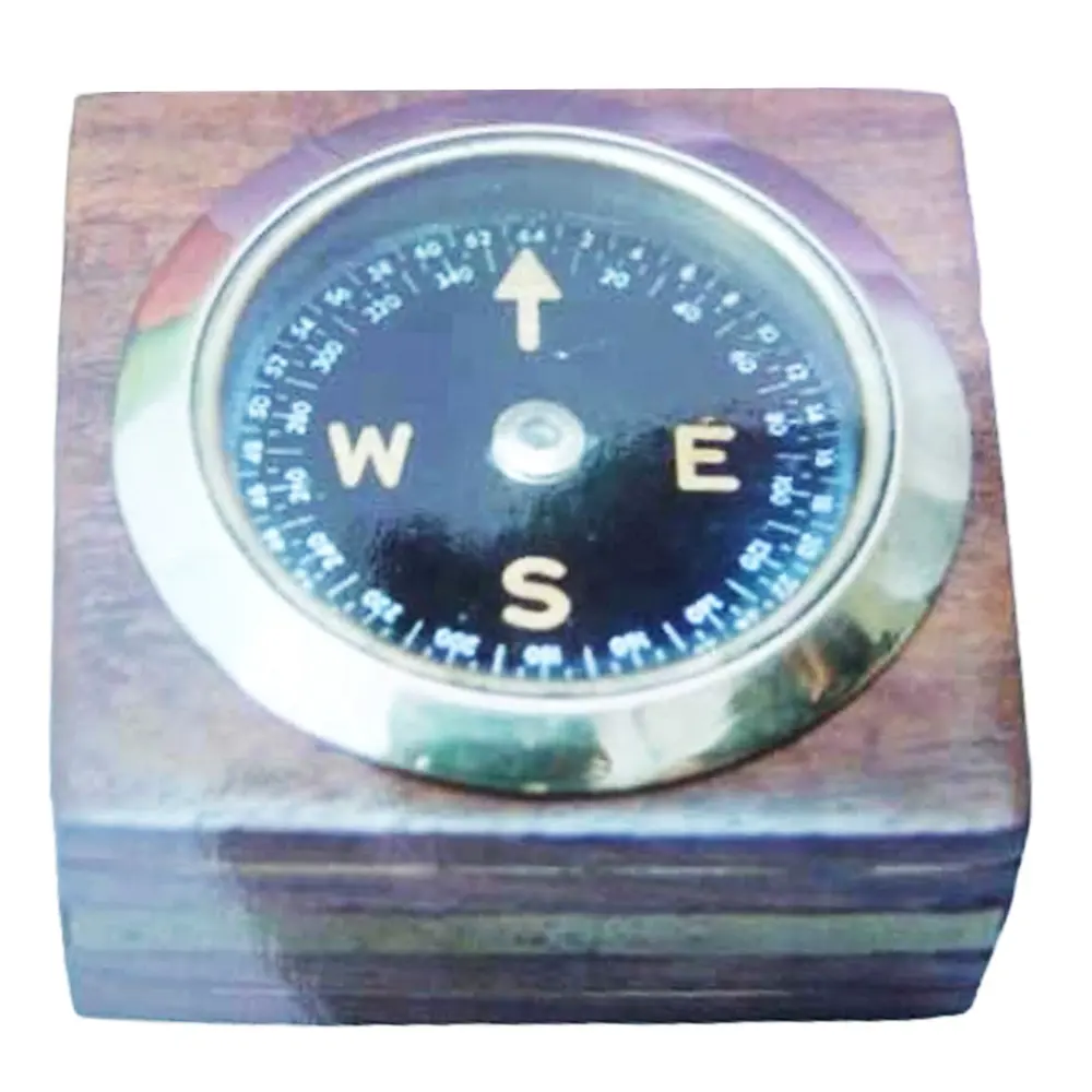 Personalized Engraved Magnetic Functional Compass Nautical Compass Brass Compass in Wooden Or Leather Box