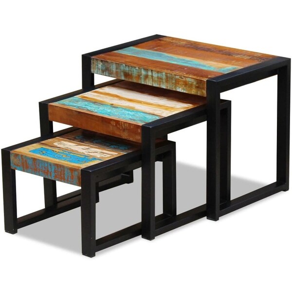 Three Piece Nesting Tables Solid Reclaimed Wood