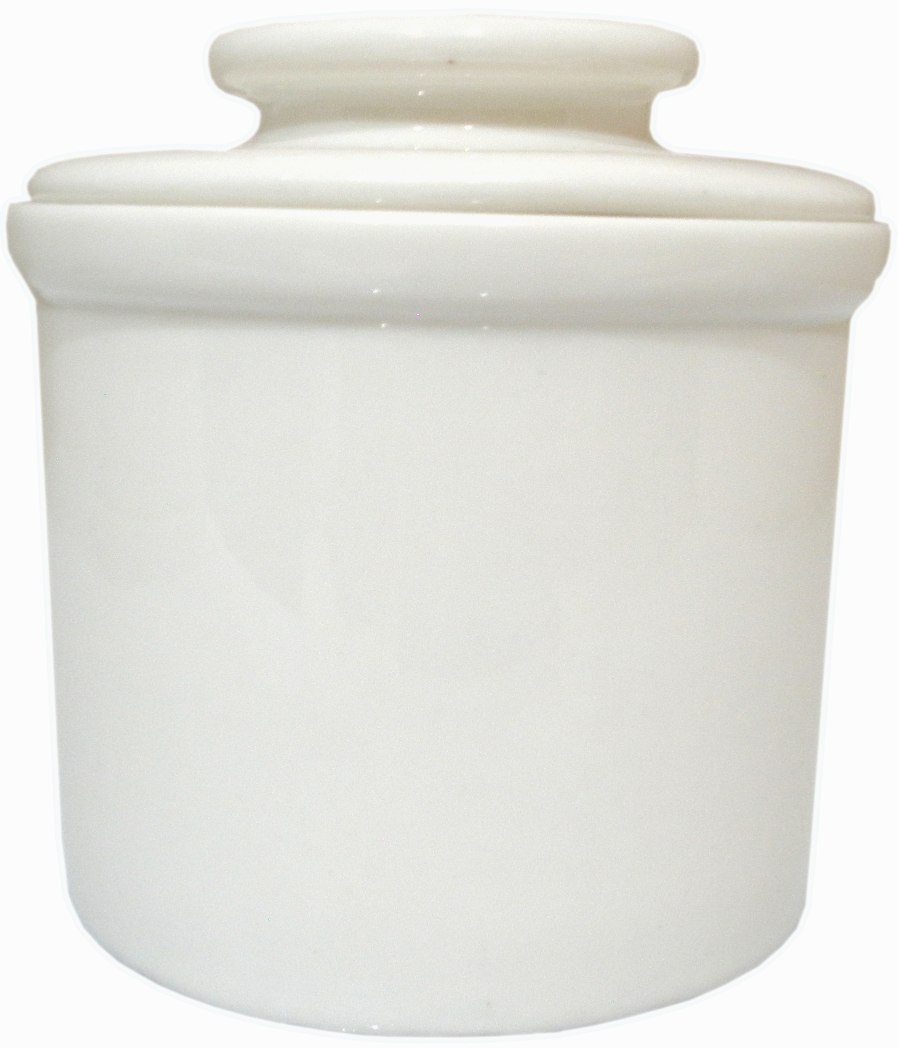 JBK Pottery Hummingbird Butter Crock - White