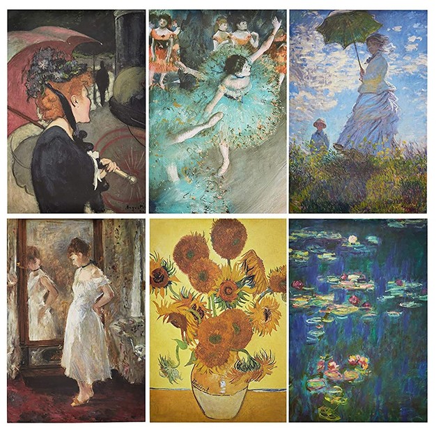 The Gifted Stationery 20 pack Famous Impressionist Wall Art Posters For Classroom Home Decorations Unframed Art Prints 200gsm 13 X 19 In