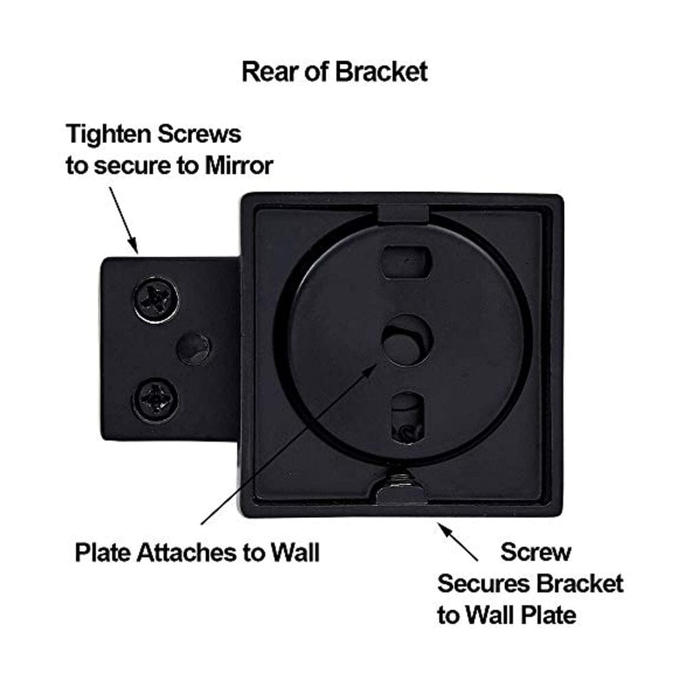 Square Black Pivot Mirror Hardware Tilting Anchors