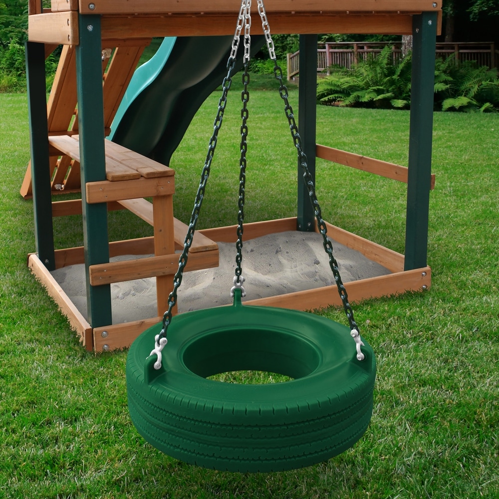 Gorilla Playsets 360 Degree Turbo Tire Swing with Swivel and Coated Chains   27\