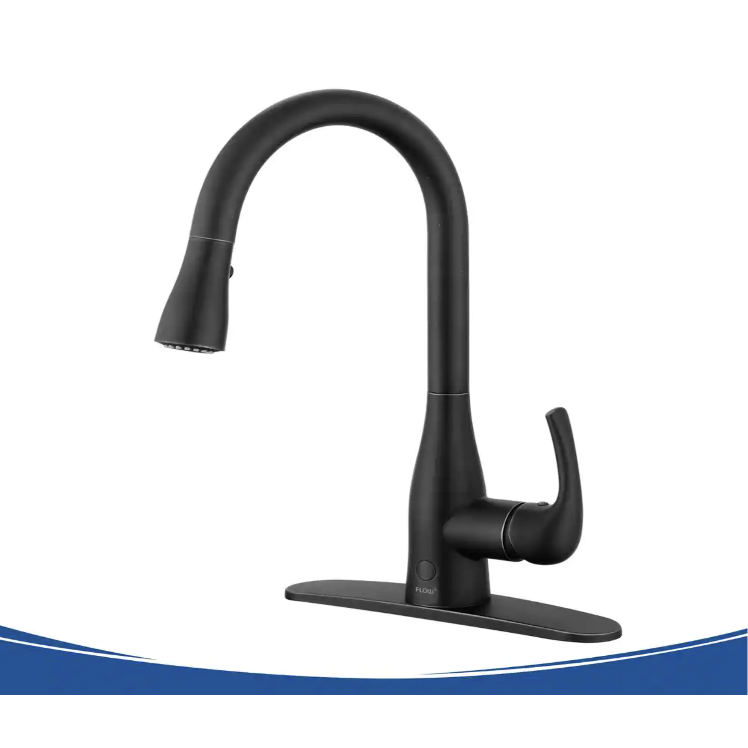 Flow Motion Activated Single-Handle Pull-Down Sprayer Kitchen Faucet in Matte Black