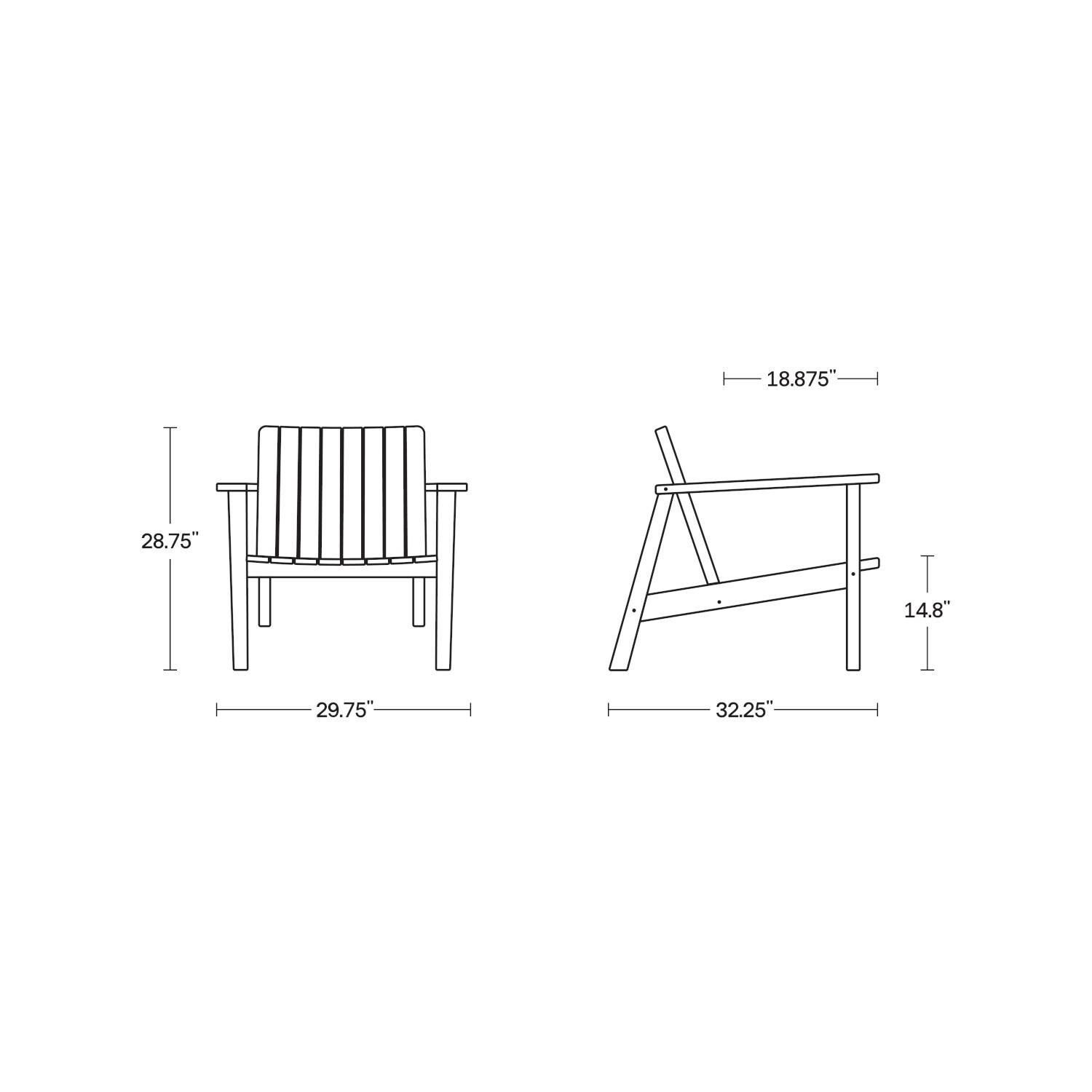 Neighbor Teak Adirondack Low Chair