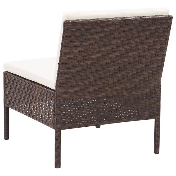 vidaXL 6 Piece Patio Lounge Set with Cushions Poly Rattan Brown