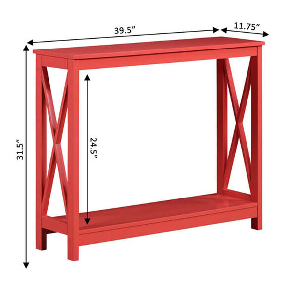 Oxford Coral Console Table with Shelf