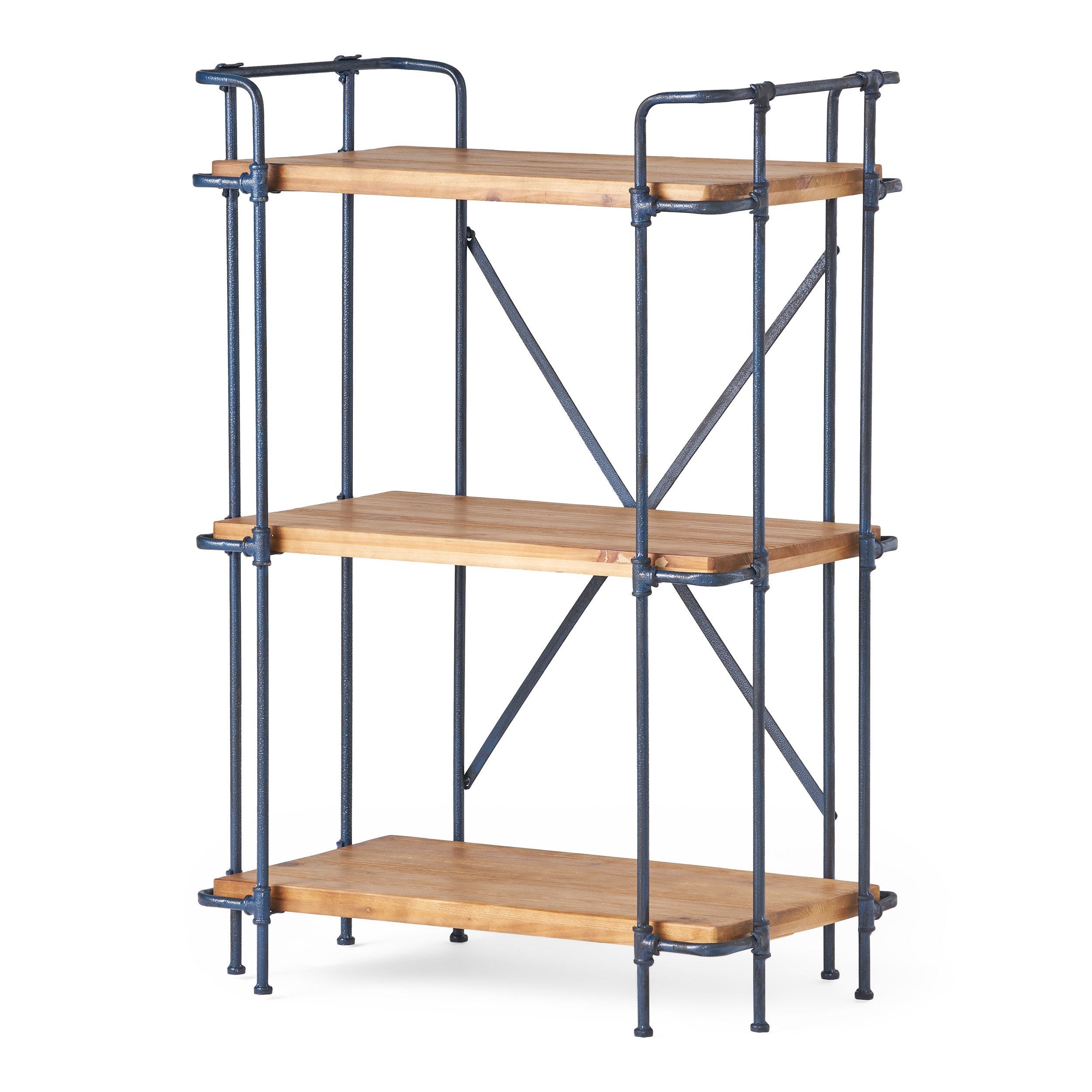 Mercia Industrial Pipe Design 3-Shelf Etagere Bookcase