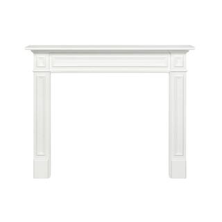 Pearl Mantels 48 in. x 42 in. Interior Opening Crisp White Full Surround Fireplace Mantel RPS48525D